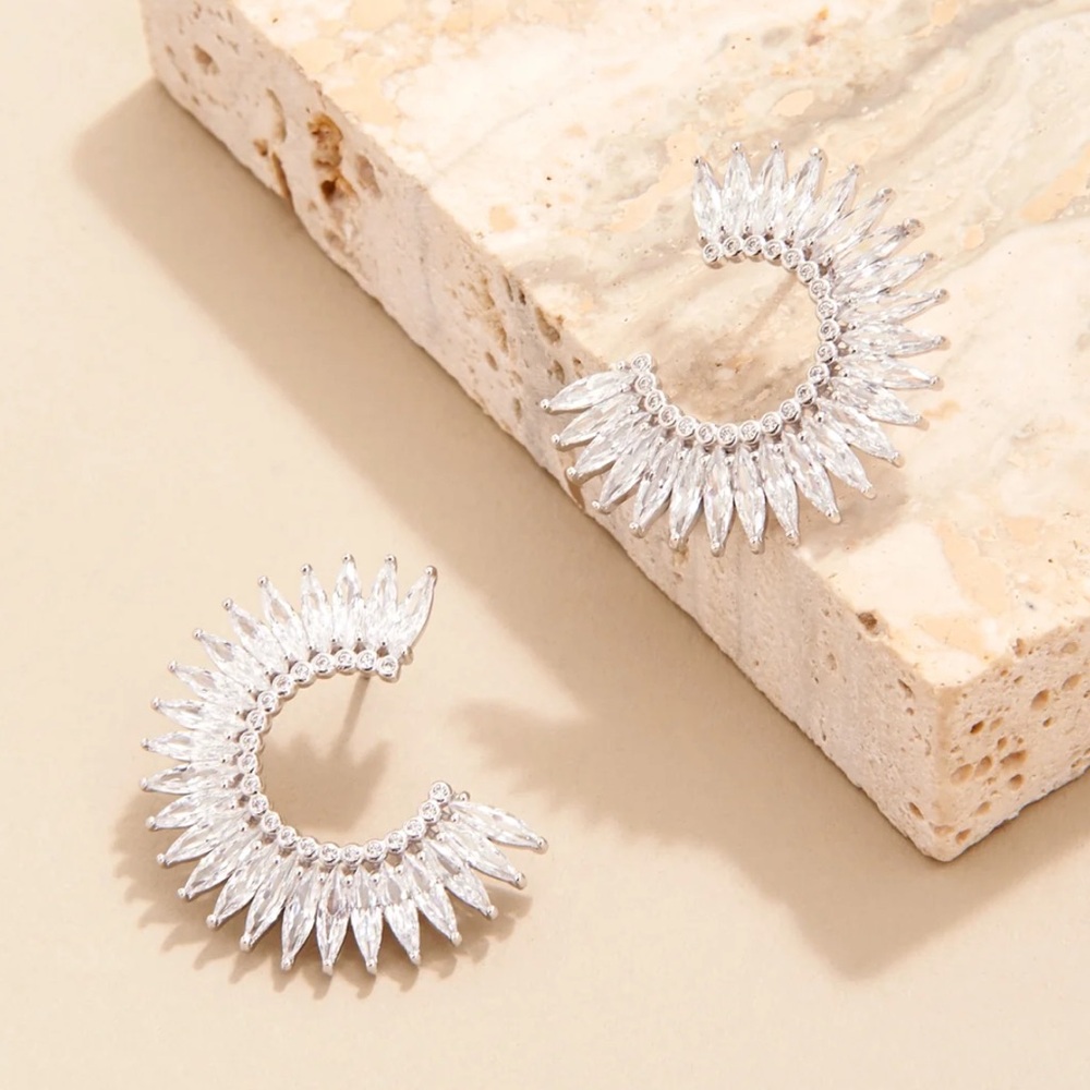 Brand New with Tags Mignonne Gavigan Crystal Madeline Hoop Earrings